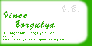 vince borgulya business card